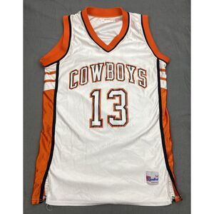 VTG OSU Oklahoma Cowboys‎ Jersey Mens M White Orange #13 Sleeveless Basketball